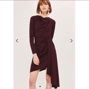 Topshop Long Sleeve Asymmetrical Dress